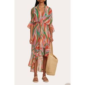 Cult Gaia Delira Vintage Stripe Print Coverup Size XL